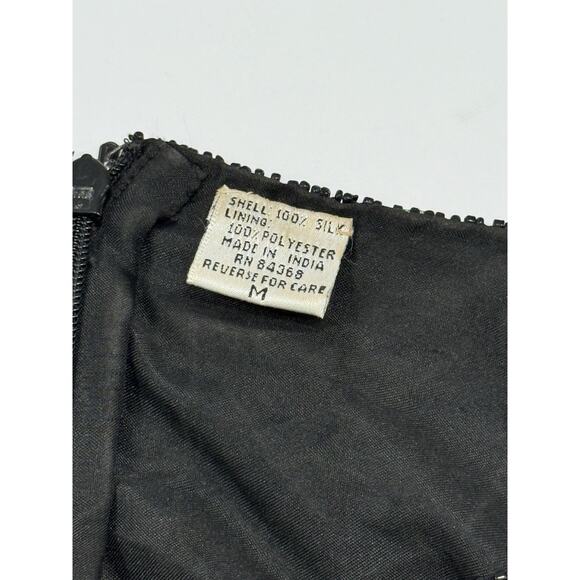 Vintage Lawrence Kazar Black Beaded Cocktail Formal Dress medium Silk - Picture 5 of 7